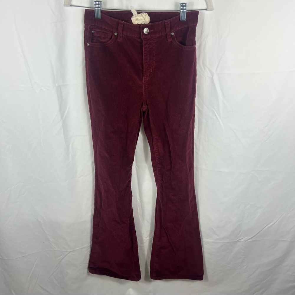Altar'd State Deep Red Corduroy Flare Leg Jeans Pants Boho